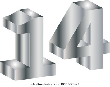 3D number vector realistic design 