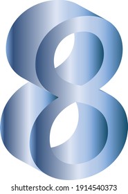 3D number vector realistic design 