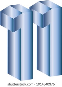 3D number vector realistic design 