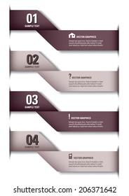 3D Numbered Banners. Eps10 Vector Design.