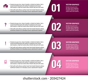 3D Numbered Banners. Vector Design.