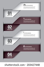 3D Numbered Banners. Vector Design.