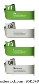 3D Numbered Banners. Vector Eps10 Illustration. 