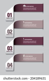 3D Numbered Banners. Vector Eps10 Illustration. 