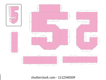 3d numbers paper craft model template stock vector royalty free 1112340509 shutterstock