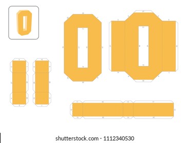 3d numbers paper craft model template, cut out and glue with guide for creative children school. Vector editable.