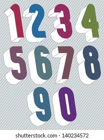 3d numbers set made with round shapes, colorful numerals for advertising and web design.