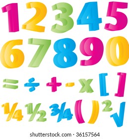 3d numbers and symbols
