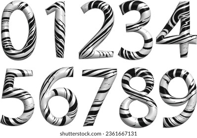 3d numbers.Design black and white texture . Screen print . Vector tire track alphabet numbers. Car tread silhouette . Tyre print .Wheel tire track. Traces of tires.