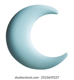 élément de pépinière 3d lune bleue. Jouet 3d pour enfants. Lune mignonne de style 3d en couleur pastel. 