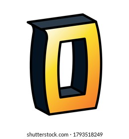 3d o letter design, lettering typography retro and comic theme Vector illustration