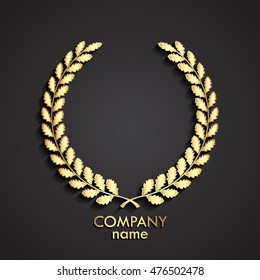3d oak wreath gold logo