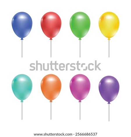 3D object Elastic balloon in various color shape flat art vector design illustration with simple shape perfect for birthday or anniversary kids asset