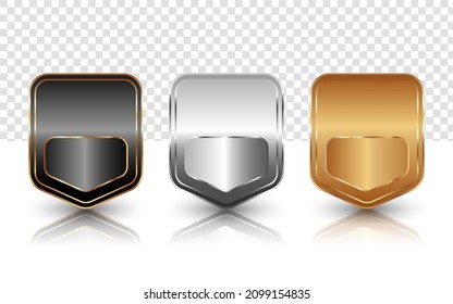 goldener 3D-Stil mit transparentem Hintergrund