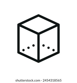 3D object isolated icon, 3D modeling vector symbol with editable stroke