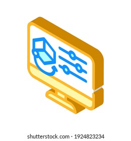 3d vector de icono isométrico de biblioteca de objetos. Signo de biblioteca de objetos 3d. ilustración de símbolo aislado