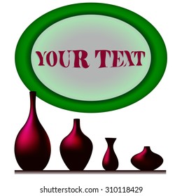 3D objects. Colorful vases vector set, isolated on white background