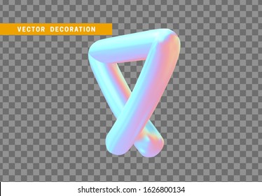 3d objects geometric shape isolated with colorful hologram chameleon color gradient. vector illustration