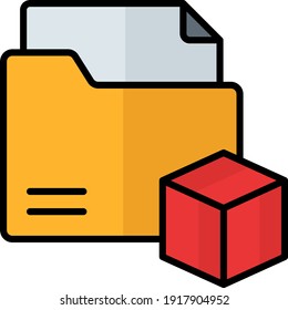 3d objects and models Concept vector color Icon design, additive manufacturing Symbol on white background
