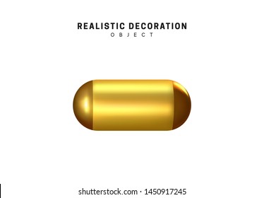 3d objects realistic metallic gold color. Geometric elements isolated on white background. Geometry shapes. vector illustration