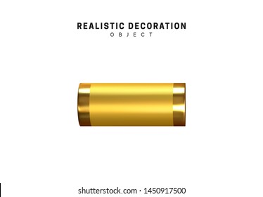 3d objects realistic metallic gold color. Geometric elements isolated on white background. Geometry shapes. vector illustration