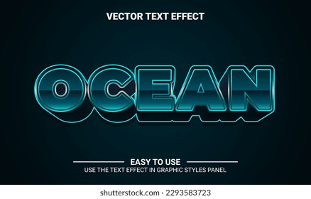 3d ocean editable text effect