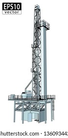 3D Oil Drill | EPS10 Vector