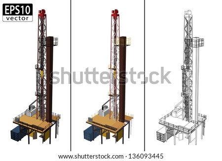 3D Oil Drill | EPS10 Vector