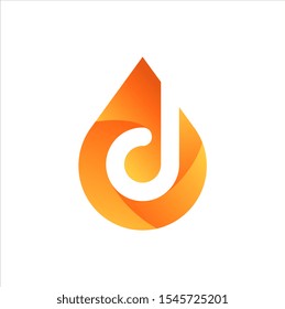 3D oil and gas logo design. letter d water and oil logo vector template.