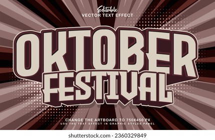 3d oktober festival editable text effect style