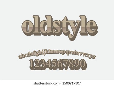 3D Oldstyle Stylized Lettering Effect Text, Font & Alphabetical Vector Template