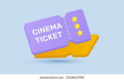 3d online movie ticket purchase icon new idea design vector.vector icon 3d illustration