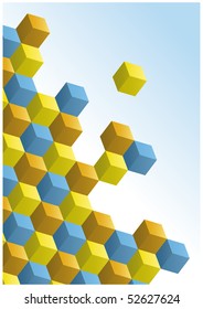 3d op-art cube design background