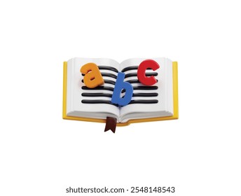 3d open book icon concept of 3d education icon vector illustration