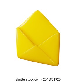 3d open empty open mail envelope folded up.