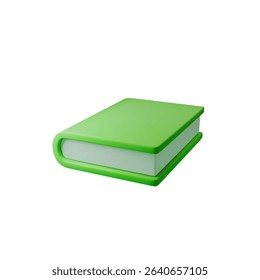 3d Open green book vector illustration, perfect for education, literature, and knowledge-themed designs. Ideal for publishing, academic presentations, and creative projects.