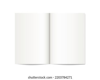 3D Opened Book Or Magazine Top View On White Background. EPS10 Vector