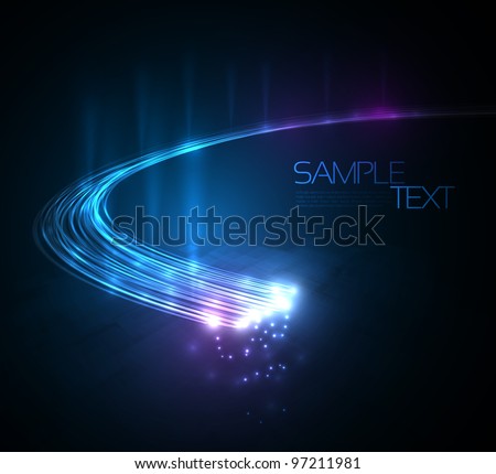 3D Optical Fibers Vector Illustration