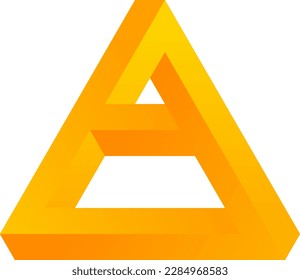 3d optical illusion of impossible shape. 3d letter a of infinity shape. 3d geometric alphabet shape of block. Vector illustration for logo, design or art with perspective illusion blocks