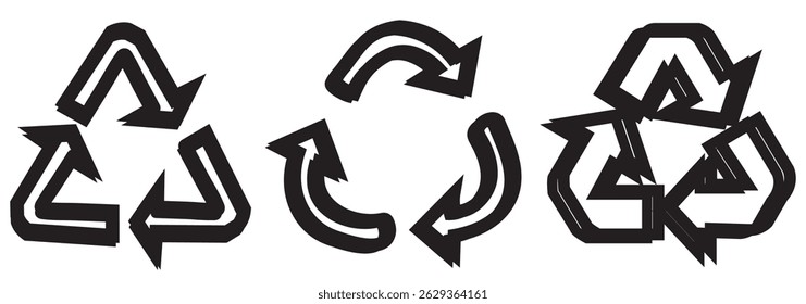 3d optical recycle arrow on white background vector EPS 10