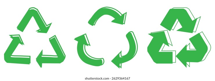 3d optical recycle arrow on white background vector EPS 10
