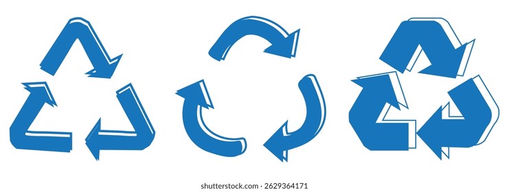 3d optical recycle arrow on white background vector EPS 10