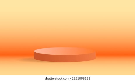 3D Orang Podium Background products display , Abstract Vector rendering 3d, Product display presentation,Stage for showcase, Vector illustration EPS 10