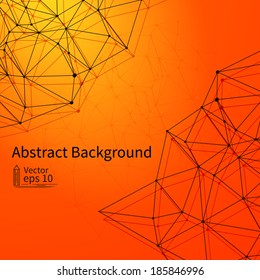 3D Orange Abstract background with Circles, Lines and Shapes | EPS10 Design Layout for Your Business