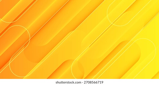 3D orange abstract background overlap layer on bright space with rounded lines effect decoration. Modern graphic design element cutout style concept for web banner, art, flyer, card, or brochure cover