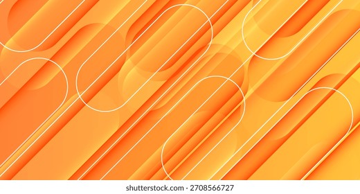 Capa abstracta del traslape del fondo anaranjado 3D en el espacio brillante con la decoración redondeada del efecto de las líneas. Concepto moderno del estilo del recorte del elemento del Diseño gráfico para el Anuncio del Web, el arte, el volante, la tarjeta, o la cubierta del folleto