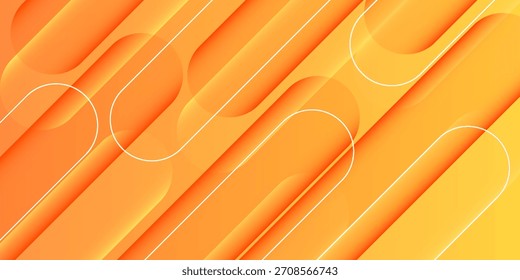 Capa abstracta del traslape del fondo anaranjado 3D en el espacio brillante con la decoración redondeada del efecto de las líneas. Concepto moderno del estilo del recorte del elemento del Diseño gráfico para el Anuncio del Web, el arte, el volante, la tarjeta, o la cubierta del folleto