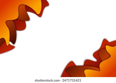 Fondo abstracto naranja 3D con Formas de corte de papel