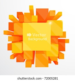 3d Orange Abstract Background - Vector Illustration