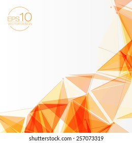 3D Orange Abstract Mesh Background with Circles, Lines and Shapes | EPS10 Design Layout for Your Business